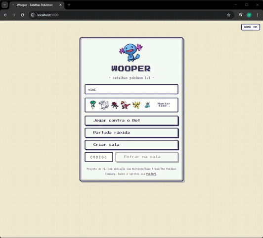 Gravação de tela do simulador Wooper em ação